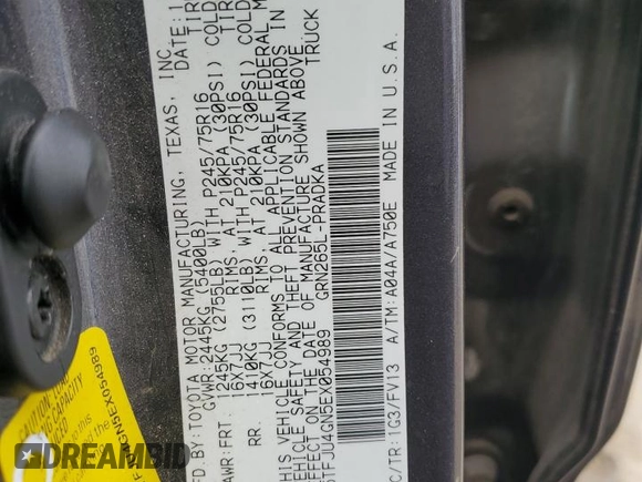 2014 Toyota Tacoma PreRunner with VIN 5TFJU4GN5EX054989, listed as a Copart auction lot 88324065 with 164,777 mi miles and Salvage Title. Bid and sale history available at carsss.com. Image 14.