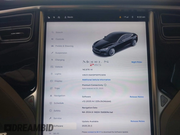 2013 Tesla Model S Performance с VIN 5YJSA1DP1DFP23818, выставлен на аукционе IAAI как лот 42594561 с пробегом 142 878 миль миль и . История ставок и продаж доступна на DreamBid. Изображение 7.