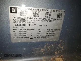 2015 Chevrolet Silverado 1500 LT with VIN 3GCUKREC1FG319172, listed as a Copart auction lot 87322254 with Not Provided miles and Non Repairable. Bid and sale history available at DreamBid. Image 13.