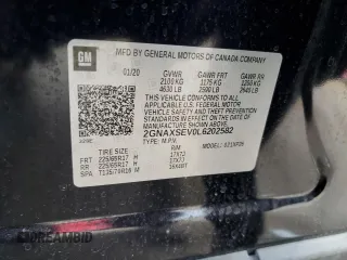 2020 Chevrolet Equinox LS z VIN 2GNAXSEV0L6202582, wystawiony jako Copart lot #84821374 z przebiegiem 56 524 mil mil oraz Szkoda całkowita • Salvage title. Historia ofert i sprzedaży dostępna na DreamBid. Obrazek 13.