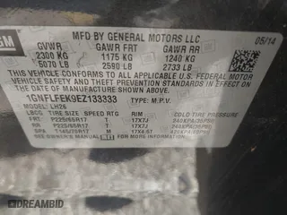 2014 Chevrolet Equinox LT with VIN 1GNFLFEK9EZ133333, listed as a IAAI auction lot 40502418 with 135,652 mi miles. Bid and sale history available at carsss.com. Image 9.