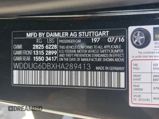 2017 Mercedes-Benz S 550e with VIN WDDUG6DBXHA289413, listed as a Copart auction lot 60136854 with 46,405 mi miles and Salvage Title. Bid and sale history available at DreamBid. Image 12.