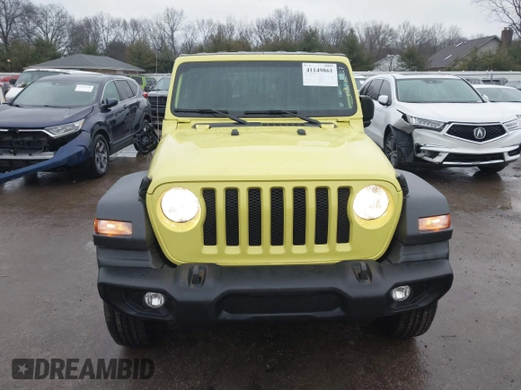 2023 Jeep Wrangler Sport with VIN 1C4HJXDG9PW631109, listed as a IAAI auction lot 41149861 with 27,570 mi miles and . Bid and sale history available at DreamBid. Image 12.