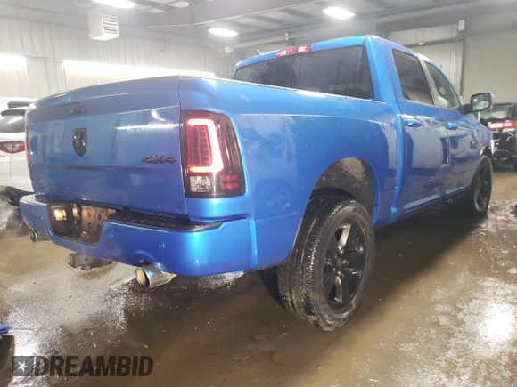 2018 Ram 1500 Night with VIN 1C6RR7MT9JS196060, listed as a Copart auction lot 51763415 with 63,398 mi miles and Salvage Title. Bid and sale history available at carsss.com. Image 3.