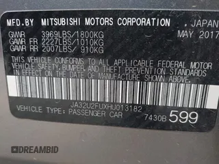 2017 Mitsubishi Lancer ES with VIN JA32U2FUXHU013182, listed as a IAAI auction lot 41894469 with 108,796 mi miles and . Bid and sale history available at carsss.com. Image 9.