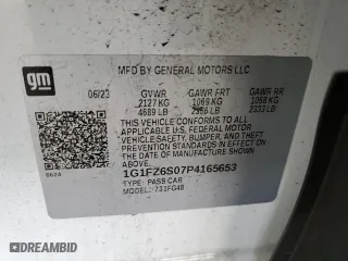 2023 Chevrolet Bolt EUV Premier with VIN 1G1FZ6S07P4165653, listed as a Copart auction lot 48535405 with 3,879 mi miles and Salvage Title. Bid and sale history available at carsss.com. Image 12.