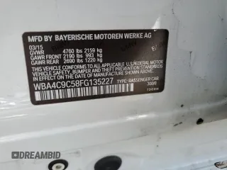 2015 BMW 4 Series 428i xDrive with VIN WBA4C9C58FG135227, listed as a Copart auction lot 44178973 with 91,571 mi miles and . Bid and sale history available at DreamBid. Image 12.