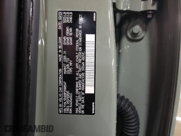 2023 Volvo XC40 Ultimate Dark Theme z VIN YV4L12UX9P2068547, wystawiony jako Copart lot #47006075 z przebiegiem 27 126 mil mil oraz Szkoda całkowita • Salvage title. Historia ofert i sprzedaży dostępna na DreamBid. Obrazek 12.