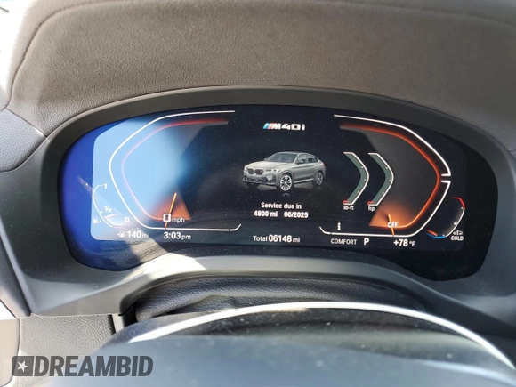 2024 BMW X4 M40i с VIN 5UX43DT00R9X03584, выставлен на аукционе Copart как лот 52022455 с пробегом 6 148 миль миль и Списание • Salvage title. История ставок и продаж доступна на DreamBid. Изображение 9.