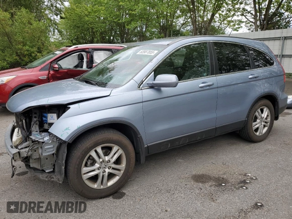 2010 Honda CR-V EX-L with VIN 5J6RE4H70AL097972, listed as a Copart auction lot 60987855 with 146,634 mi miles and Salvage title. Bid and sale history available at DreamBid. Image 1.