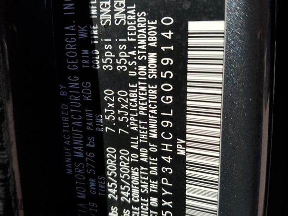 2020 Kia Telluride EX with VIN 5XYP34HC9LG059140, listed as a Copart auction lot 80304704 with 117,895 mi miles and Salvage Title. Bid and sale history available at DreamBid. Image 15.