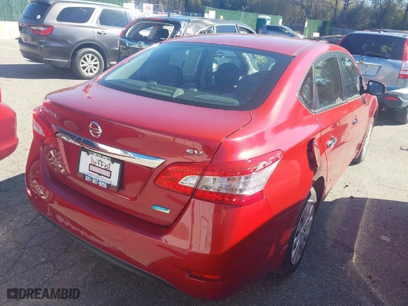 2014 Nissan Sentra SV with VIN 3N1AB7AP7EY236096, listed as a IAAI auction lot 41910890 with 81,595 mi miles. Bid and sale history available at carsss.com. Image 4.