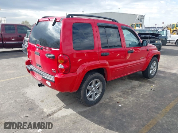 2004 Jeep Liberty Limited with VIN 1J4GL58KX4W323414, listed as a IAAI auction lot 41913205 with 180,014 mi miles. Bid and sale history available at carsss.com. Image 4.