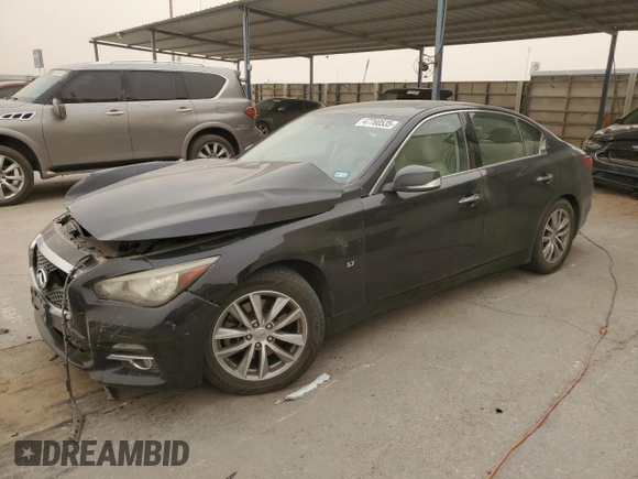 2014 Infiniti Q50 Sport with VIN JN1BV7AP4EM684889, listed as a Copart auction lot 47760535 with 83,528 mi miles and Salvage Title. Bid and sale history available at DreamBid. Image 1.