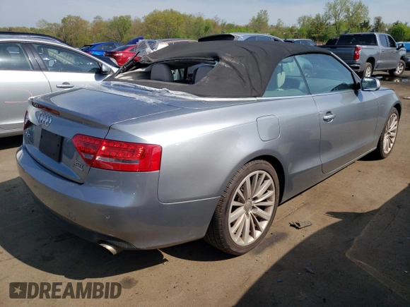 2011 Audi A5 Premium Plus with VIN WAULFAFH2BN018775, listed as a Copart auction lot 55427645 with 93,984 mi miles and Salvage title. Bid and sale history available at DreamBid. Image 3.