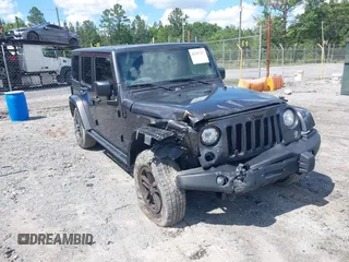 2017 Jeep Wrangler Unlimited Sahara with VIN 1C4BJWEG4HL605213, listed as a IAAI auction lot 42247221 with 104,542 mi miles and . Bid and sale history available at DreamBid. Image 1.