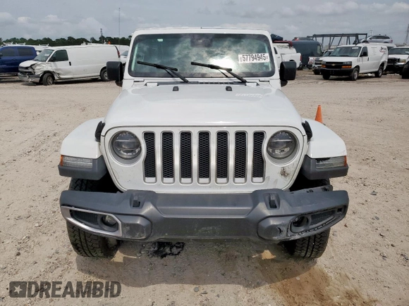 2019 Jeep Wrangler Unlimited Sahara with VIN 1C4HJXEG8KW574005, listed as a Copart auction lot 57794945 with Not provided miles and Salvage title. Bid and sale history available at DreamBid. Image 5.
