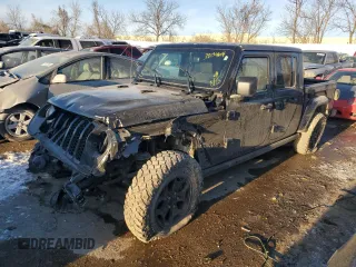 2022 Jeep Gladiator Sport S z VIN 1C6HJTAG3NL108851, wystawiony jako Copart lot #38134614 z przebiegiem 17 017 mil mil oraz Szkoda całkowita • Salvage title. Historia ofert i sprzedaży dostępna na DreamBid. Obrazek 1.