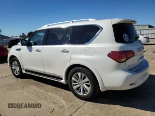 2016 Infiniti QX80 with VIN JN8AZ2ND6G9800359, listed as a Copart auction lot 76116384 with 155,209 mi miles and Salvage Title. Bid and sale history available at carsss.com. Image 2.