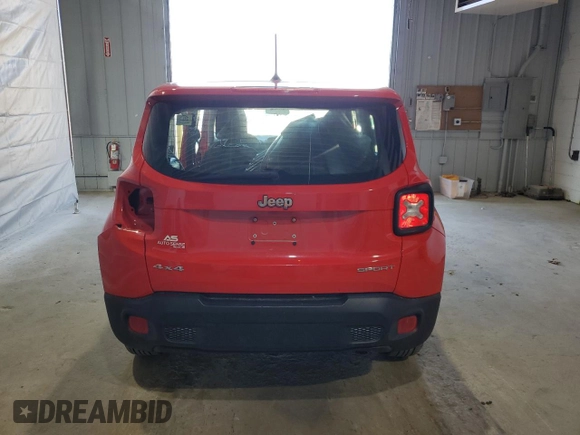 2017 Jeep Renegade Sport with VIN ZACCJBAB4HPG43818, listed as a Copart auction lot 53976885 with 122,789 mi miles and Salvage title. Bid and sale history available at DreamBid. Image 6.