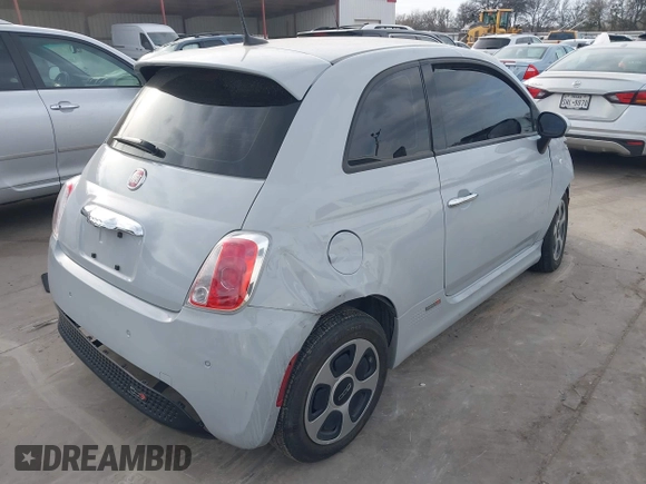 2017 FIAT 500e with VIN 3C3CFFGE2HT557785, listed as a IAAI auction lot 41588600 with 76,300 mi miles. Bid and sale history available at carsss.com. Image 4.