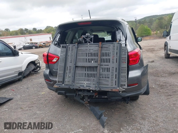 2018 Nissan Pathfinder S with VIN 5N1DR2MN7JC654627, listed as a IAAI auction lot 41942036 with 58,146 mi miles and . Bid and sale history available at DreamBid. Image 16.