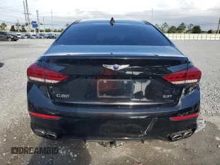 2018 Genesis G80 Sport with VIN KMHGN4JB4JU216186, listed as a Copart auction lot 61185455 with 62,147 mi miles and Salvage title. Bid and sale history available at DreamBid. Image 6.