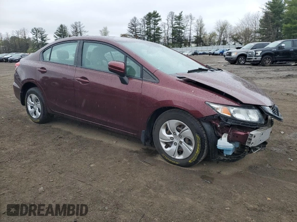 2014 Honda Civic Sedan LX with VIN 19XFB2F55EE041130, listed as a Copart auction lot 52860145 with 97,244 mi miles and Salvage Title. Bid and sale history available at carsss.com. Image 4.