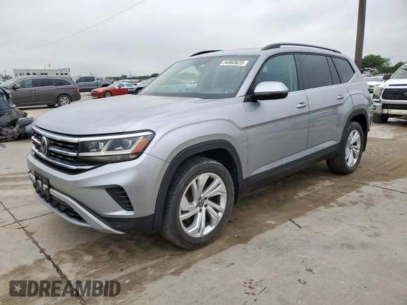 2021 Volkswagen Atlas SE with VIN 1V2JR2CA0MC506019, listed as a Copart auction lot 54863625 with 134,139 mi miles and Salvage title. Bid and sale history available at DreamBid. Image 1.