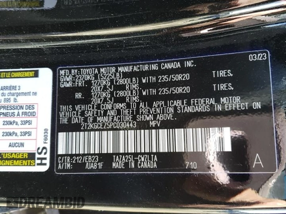 2023 Lexus NX with VIN 2T2KGCEZ5PC030443, listed as a Copart auction lot 48244224 with 10,010 mi miles. Bid and sale history available at carsss.com. Image 16.