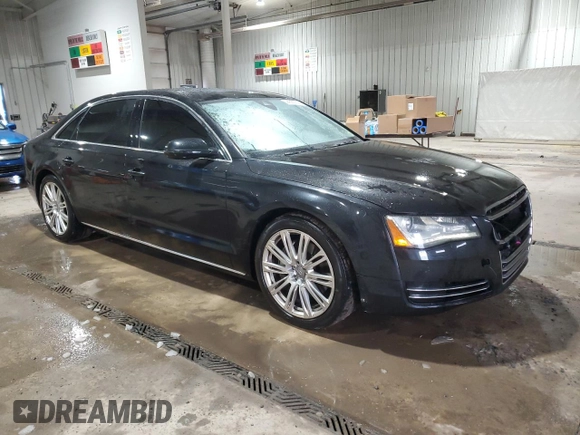 2013 Audi A8 L 3.0L with VIN WAURGAFD1DN000436, listed as a Copart auction lot 44382755 with 138,900 mi miles and Salvage Title. Bid and sale history available at carsss.com. Image 4.