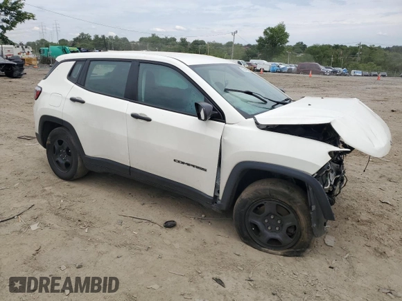 2018 Jeep Compass Sport with VIN 3C4NJCABXJT408515, listed as a Copart auction lot 58206495 with Not provided miles and Salvage title. Bid and sale history available at DreamBid. Image 4.