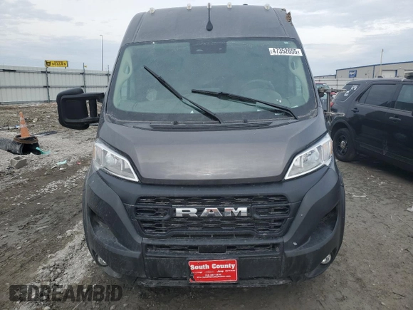 2023 Ram ProMaster Cargo with VIN 3C6MRVJG8PE576783, listed as a Copart auction lot 47352655 with 47,162 mi miles and Salvage Title. Bid and sale history available at DreamBid. Image 5.
