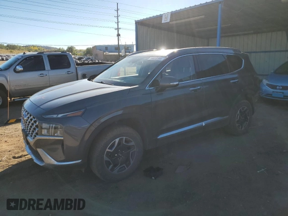 2021 Hyundai Santa Fe Hybrid Blue with VIN KM8S2DA1XMU011812, listed as a Copart auction lot 76833204 with 64,764 mi miles and Salvage Title. Bid and sale history available at carsss.com. Image 1.