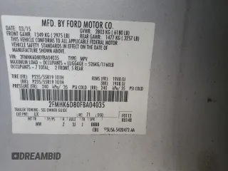 2015 Ford Flex Limited with VIN 2FMHK6D80FBA04035, listed as a Copart auction lot 79675284 with 79,401 mi miles and Salvage Title. Bid and sale history available at carsss.com. Image 14.