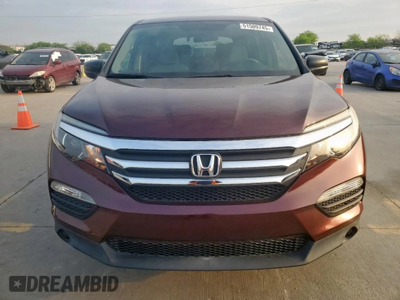 2016 Honda Pilot LX with VIN 5FNYF6H1XGB052815, listed as a Copart auction lot 51509745 with 35,343 mi miles and Clean Title. Bid and sale history available at carsss.com. Image 5.