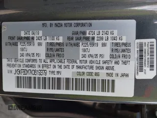 2019 Mazda CX-5 Grand Touring with VIN JM3KFBDM7K0619379, listed as a IAAI auction lot 42007107 with 209,590 mi miles. Bid and sale history available at carsss.com. Image 9.