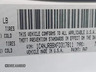 2015 Jeep Patriot Sport with VIN 1C4NJRBBXFD317811, listed as a IAAI auction lot 41579467 with 107,002 mi miles and . Bid and sale history available at carsss.com. Image 9.