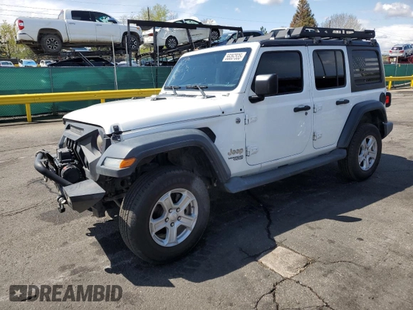 2018 Jeep Wrangler Unlimited Sport S with VIN 1C4HJXDN9JW279137, listed as a Copart auction lot 55357535 with 72,104 mi miles and Salvage title. Bid and sale history available at DreamBid. Image 1.