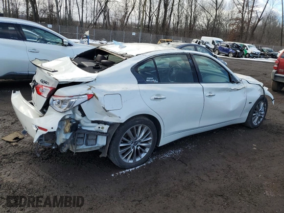 2017 Infiniti Q50 3.0t Signature Edition with VIN JN1EV7ARXHM833082, listed as a Copart auction lot 42779385 with 0 mi miles and Salvage Title. Bid and sale history available at carsss.com. Image 3.