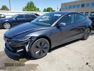 2025 Tesla Model 3 Long Range with VIN 5YJ3E1EAXSF986518, listed as a Copart auction lot 59979325 with 1,602 mi miles and Salvage title. Bid and sale history available at DreamBid. Image 1.