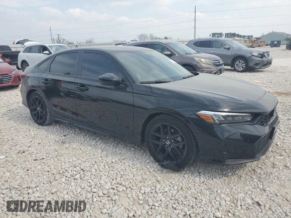 2025 Honda Civic Sport with VIN 2HGFE2F51SH570874, listed as a Copart auction lot 51715905 with 3,086 mi miles and Salvage title. Bid and sale history available at DreamBid. Image 4.