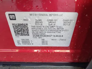 2023 Chevrolet Traverse LT Cloth with VIN 1GNERGKW1PJ145114, listed as a IAAI auction lot 41162092 with 49,563 mi miles. Bid and sale history available at carsss.com. Image 9.
