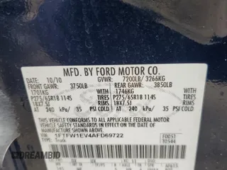 2010 Ford F-150 XL with VIN 1FTFW1EV4AFD69722, listed as a Copart auction lot 45455405 with 0 mi miles and Salvage Title. Bid and sale history available at carsss.com. Image 13.