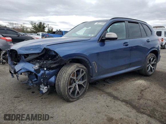 2021 BMW X5 M50i with VIN 5UXJU4C03M9E52555, listed as a Copart auction lot 48171365 with 64,731 mi miles and Salvage Title. Bid and sale history available at carsss.com. Image 1.