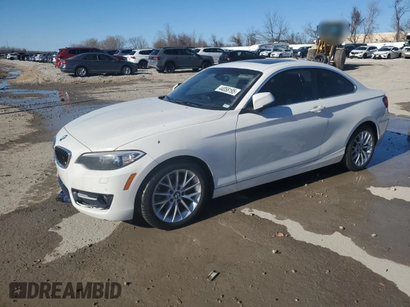 2016 BMW 2 Series 228i xDrive with VIN WBA1G9C55GV599175, listed as a Copart auction lot 44058195 with 106,544 mi miles and Salvage title. Bid and sale history available at DreamBid. Image 1.
