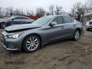 2015 Infiniti Q50 Premium with VIN JN1BV7AR0FM399206, listed as a Copart auction lot 50214995 with 81,747 mi miles and Salvage Title. Bid and sale history available at carsss.com. Image 1.