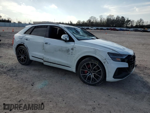 2022 Audi Q8 Prestige with VIN WA1FVBF17ND009750, listed as a Copart auction lot 41358603 with 19,802 mi miles. Bid and sale history available at carsss.com. Image 4.