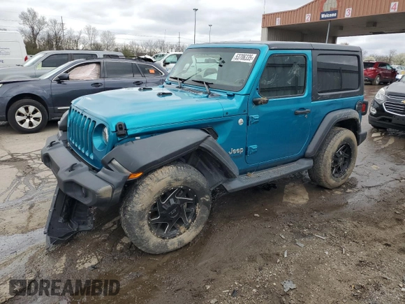 2020 Jeep Wrangler Sport S with VIN 1C4GJXAN3LW202881, listed as a Copart auction lot 53706335 with 47,743 mi miles and Salvage title. Bid and sale history available at DreamBid. Image 1.