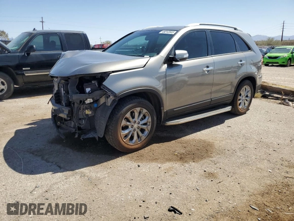 2015 Kia Sorento EX with VIN 5XYKU4A7XFG632362, listed as a Copart auction lot 48212845 with 111,200 mi miles and Salvage Title. Bid and sale history available at carsss.com. Image 1.